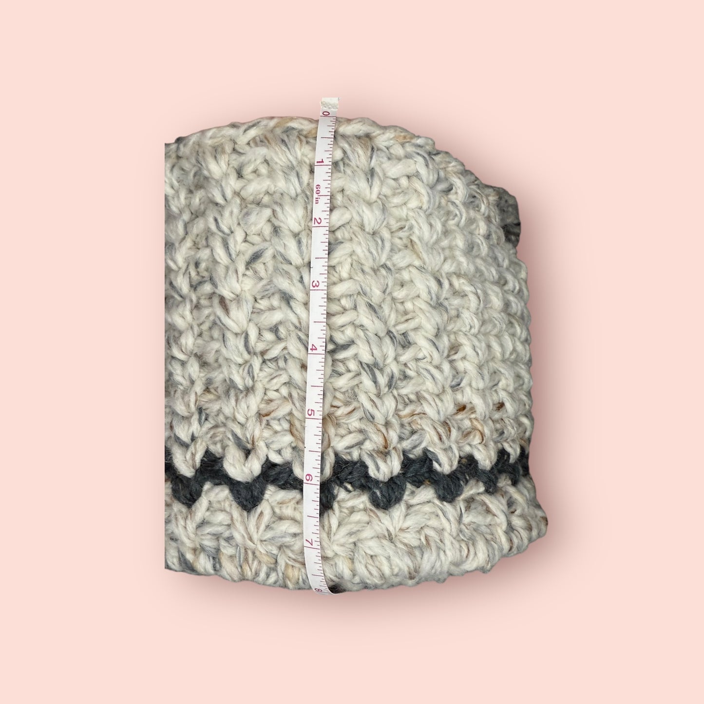 Woven Wool Basket Beige