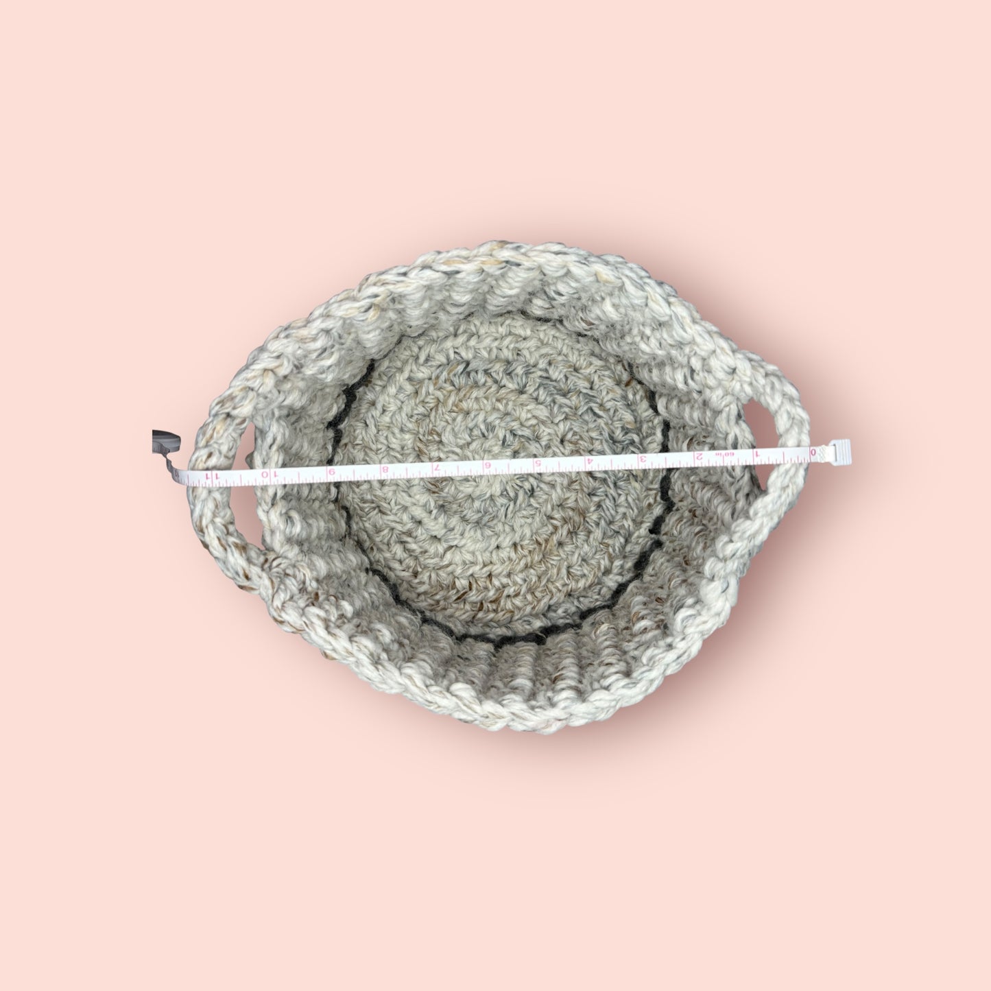 Woven Wool Basket Beige