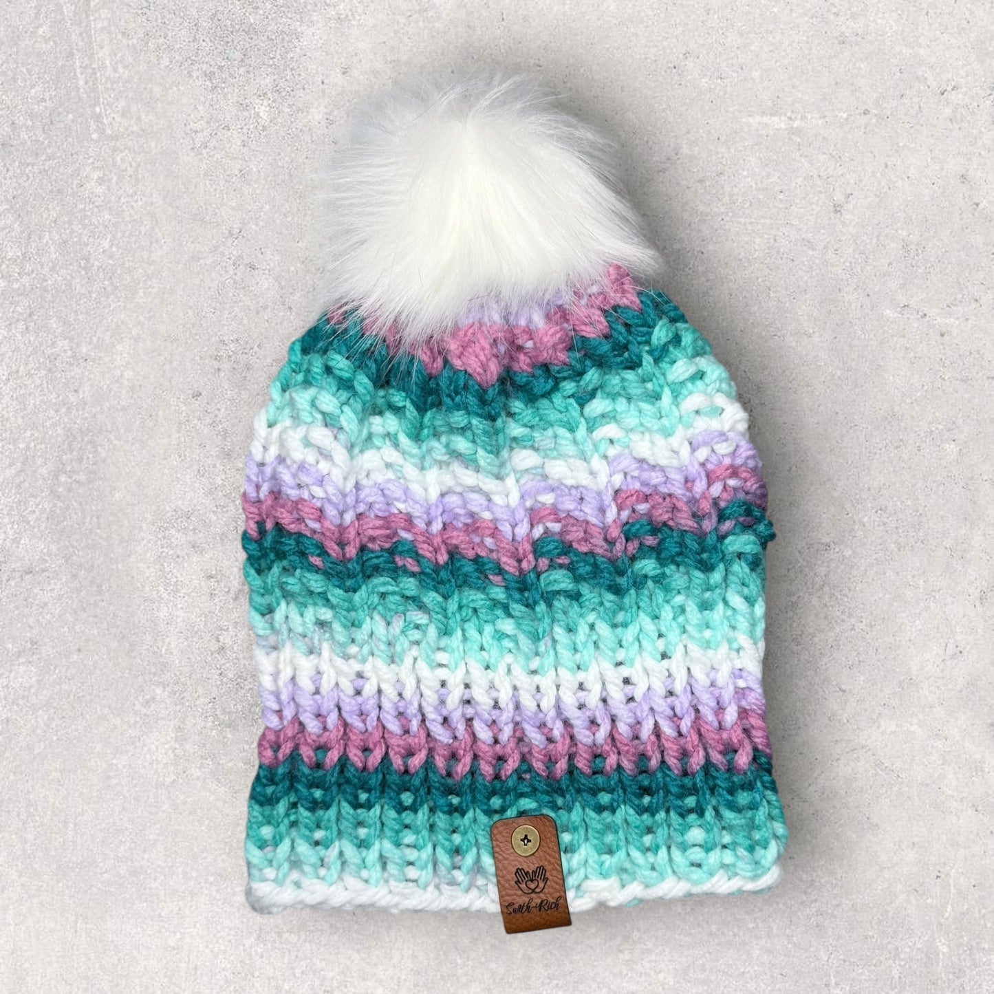 Faux Fur Pom Brim Beanie