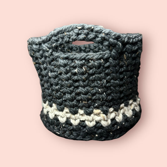 Woven Wool Basket Charcoal