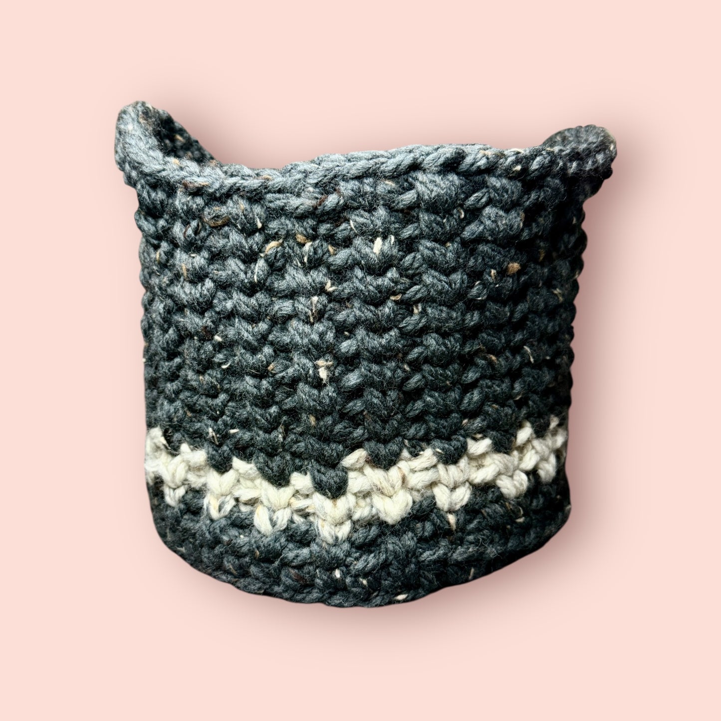 Woven Wool Basket Charcoal