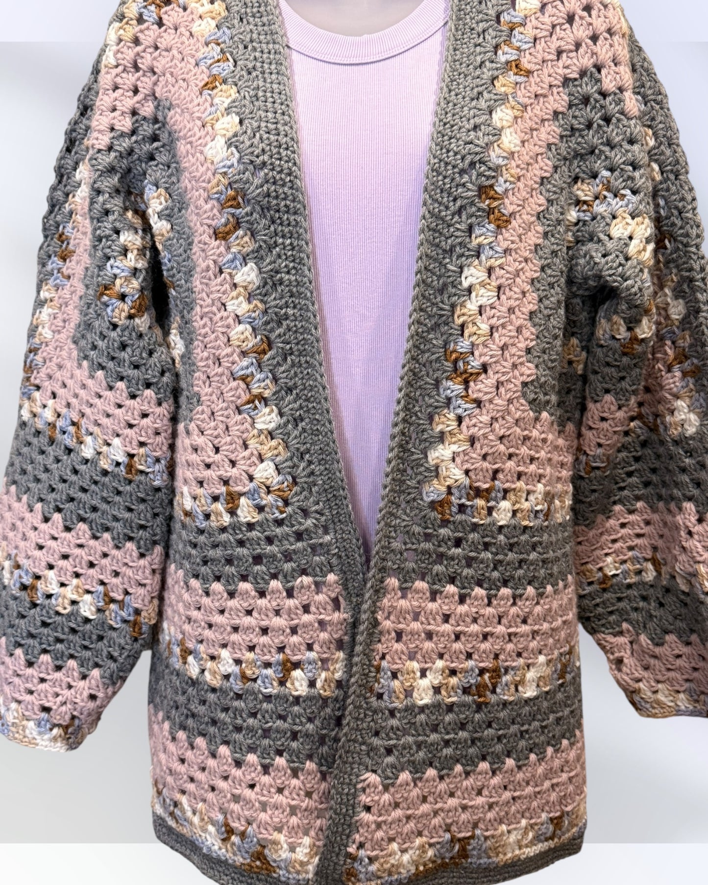Mossy Lavender Hexagon Cardi