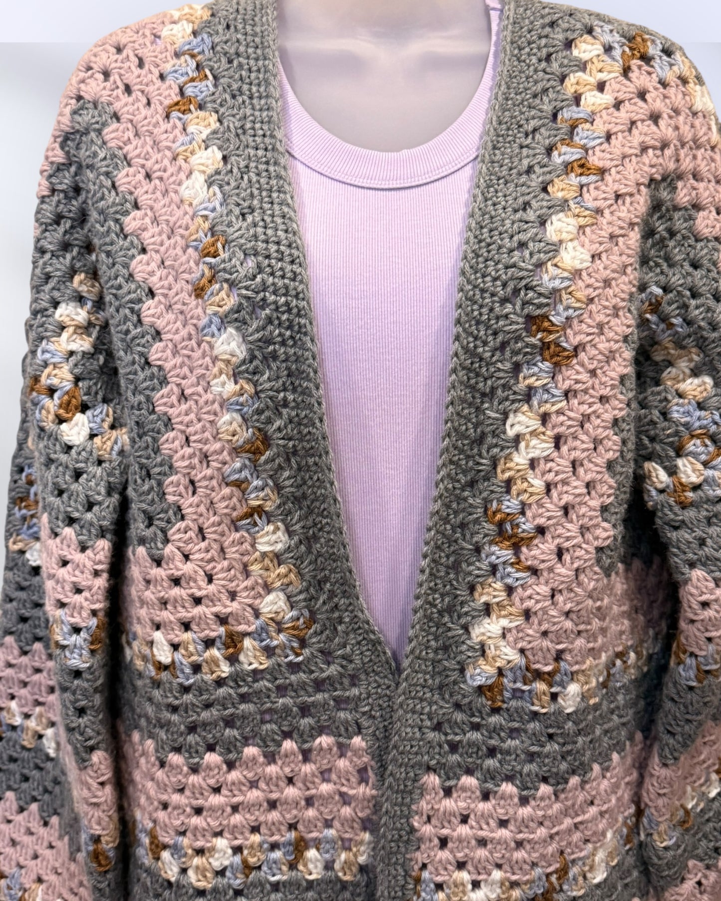 Mossy Lavender Hexagon Cardi