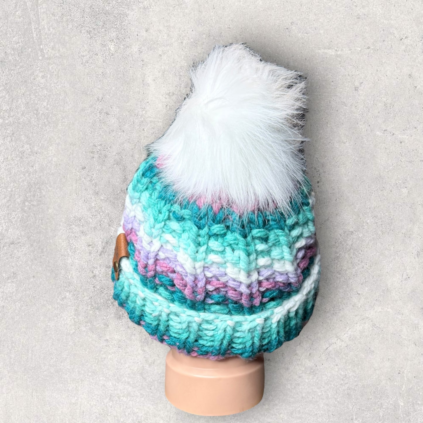 Faux Fur Pom Brim Beanie