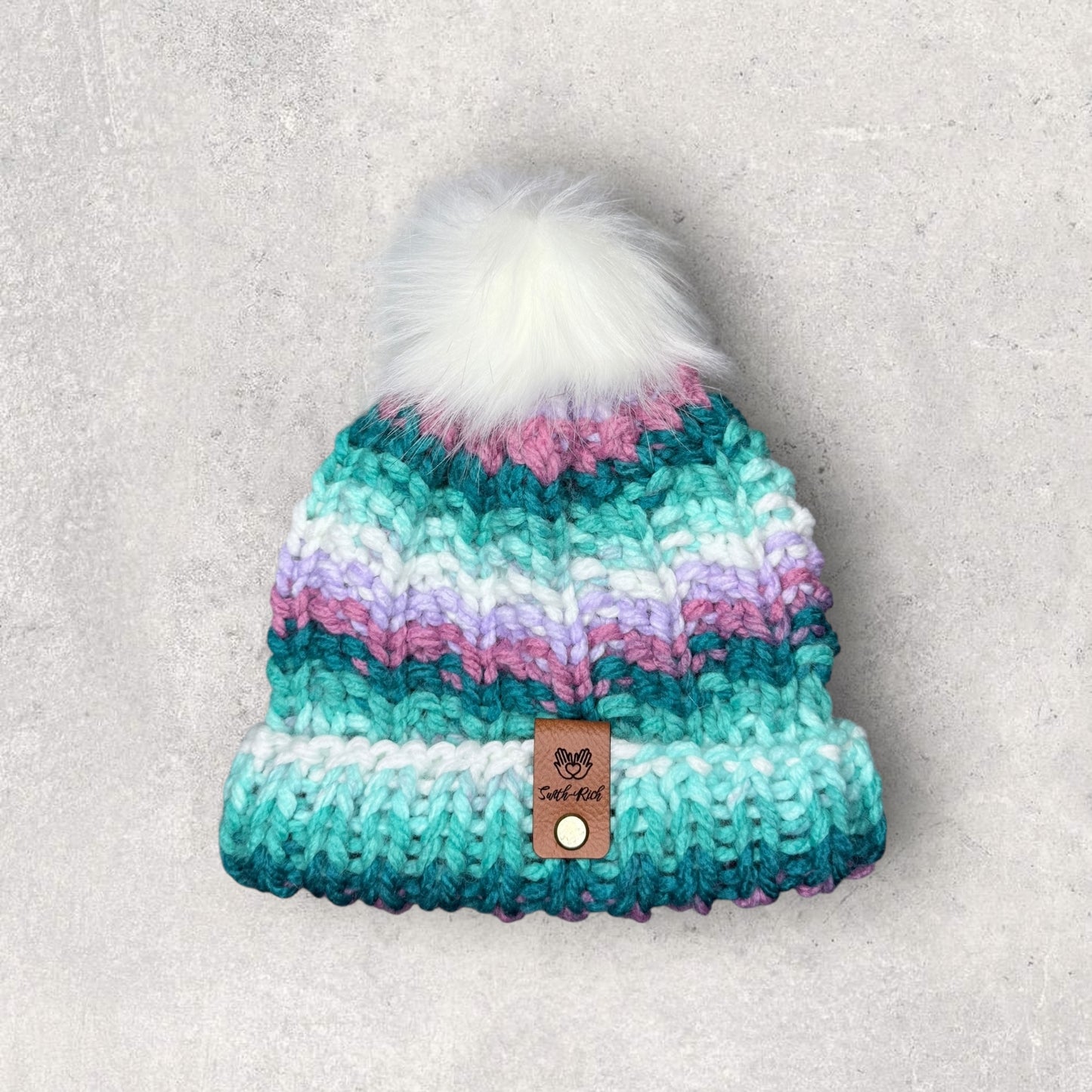 Faux Fur Pom Brim Beanie