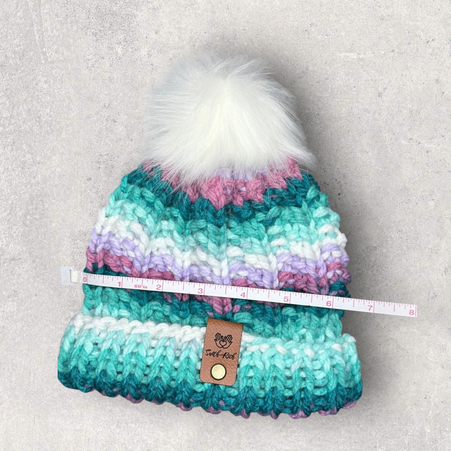 Faux Fur Pom Brim Beanie
