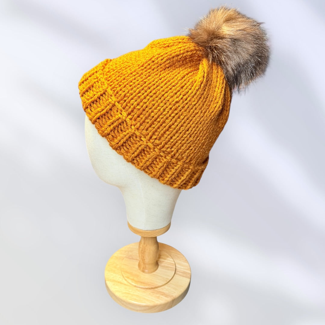 Pumpkin Pom Beanie
