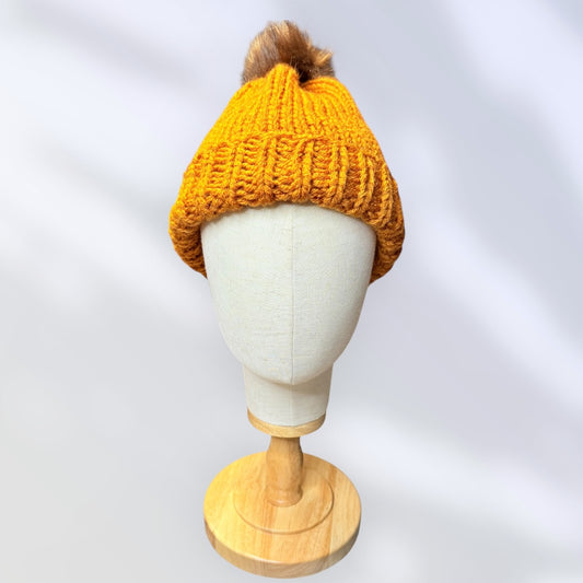 Pumpkin Pom Beanie